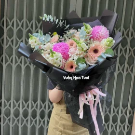 Hình ảnh sản phẩm Bó Hoa Cúc Mẫu Sinh Nhật Pastel Flacky