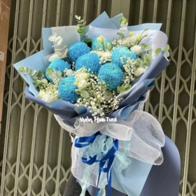 NamiSami Phiên bản bó hoa cúc mẫu đơn xanh dương