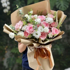 Bó Hoa Pink Ohara White