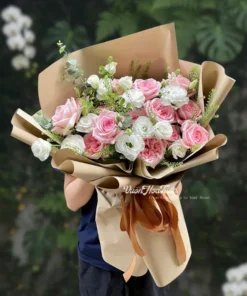 Bó Hoa Pink Ohara White