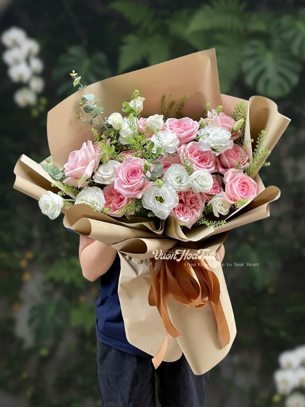 Bó Hoa Pink Ohara White Bó Hoa Pink Ohara White