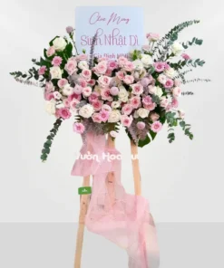 Kệ Hoa Sinh Nhật Hiện Đại Tone Hồng Ohara Pastel