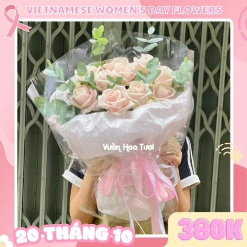 Bó Hoa 20 Tháng 10 HappyWoman PinkRose