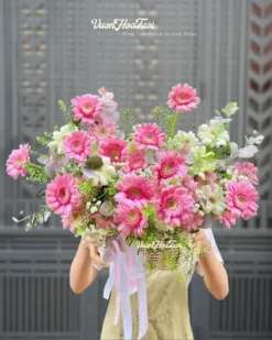 Giỏ Hoa Tươi Mừng Khai Trương Đồng Tiền Xinh