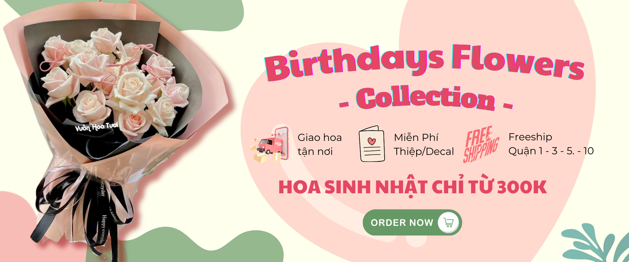 banner bó hoa sinh nhật