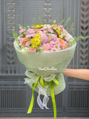 Garden Style Hoa Tặng Người Yêu Bó Hoa Nhẹ Nhàng Bo Hoa Elisa Evont