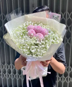 Bó Hoa Baby Ping Hồng Kute