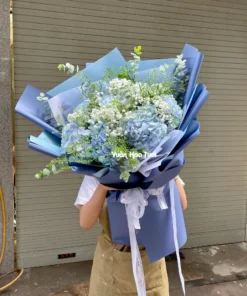 Bó Hoa Tú Cầu Xanh Dương Nhẹ Thiên Thần