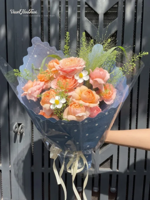Bó Hoa Hồng Julibee Cúc Gỗ Xinh Bó Hoa Sinh Nhật Ngọt Ngào Nhẹ Nhàng