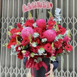 Lẵng Hoa Sinh Nhật Ngọt Ngào Quyến Rũ