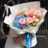 Bó Hoa Hồng Ohara Tú Cầu Xanh Bó Hoa Hồng Ohara Tú Cầu Xanh