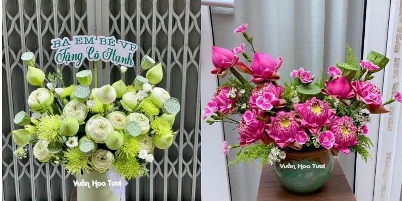 Bó hoa sen tặng sinh nhật – món quà gửi trao sự tinh tế, chân thành bo hoa sen tang sinh nhat 5 jpg