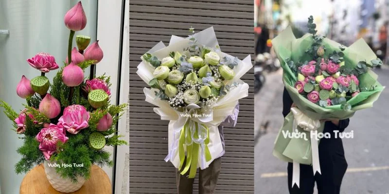 Bó hoa sen tặng sinh nhật – món quà gửi trao sự tinh tế, chân thành bó hoa sen tặng sinh nhật