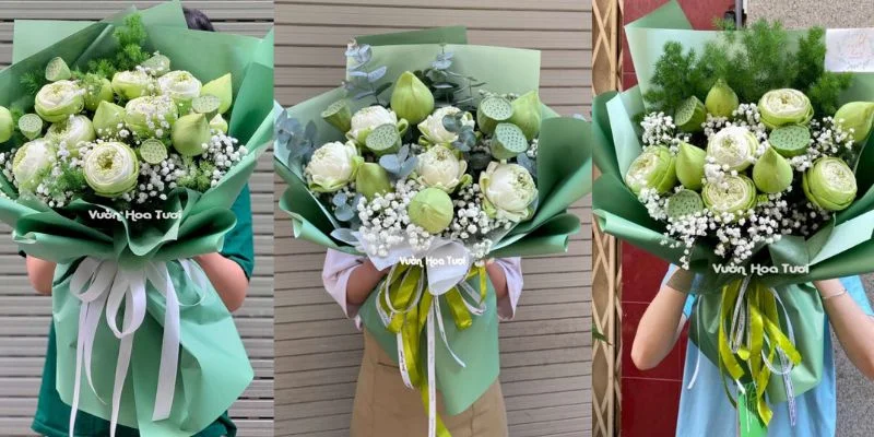 Gợi ý 10 bó hoa tốt nghiệp cho nam đẹp ấn tượng, tinh tế bo hoa sen tang tot nghiep cho nam 5 jpg