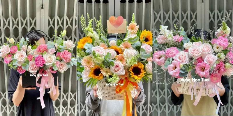 giỏ hoa đẹp 20/11
