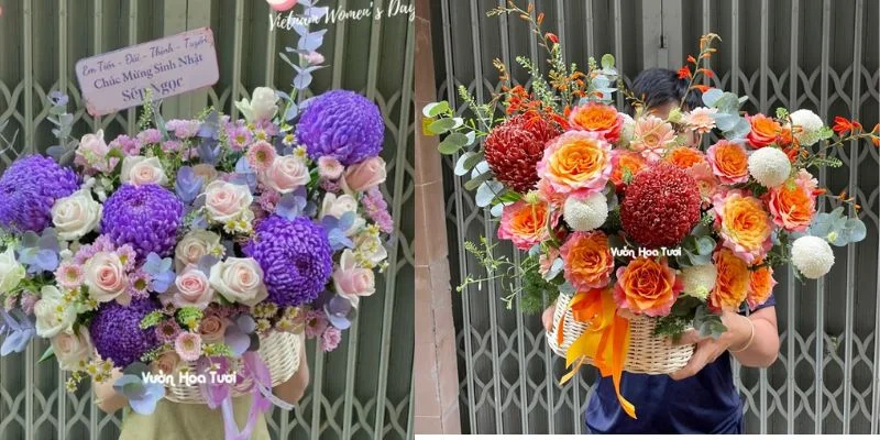 giỏ hoa đẹp 20/11