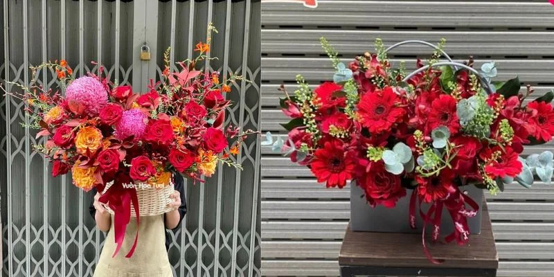 giỏ hoa đẹp 20/11