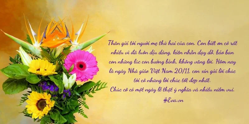 hoa và lời chúc 20 tháng 11