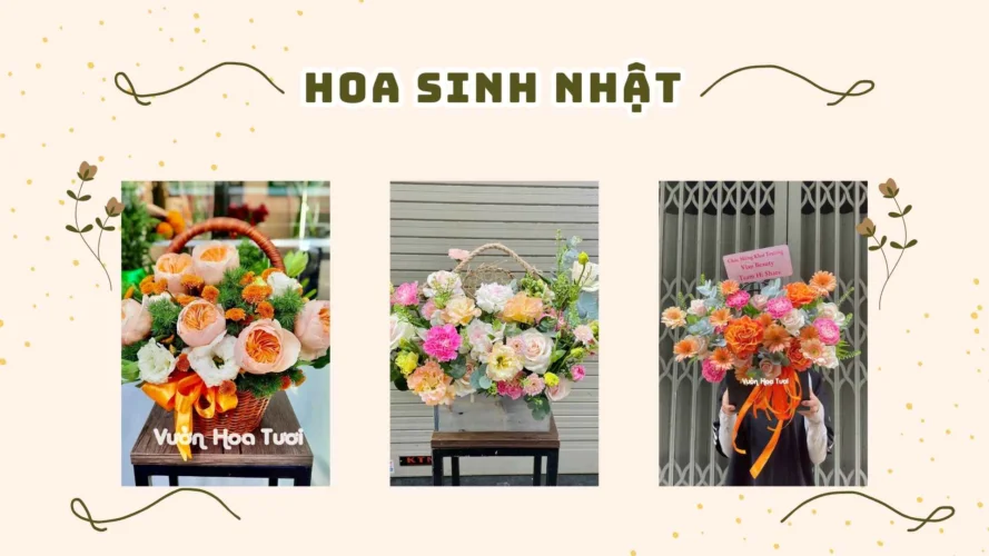 Phiên bản giỏ hoa sinh nhật đẹp