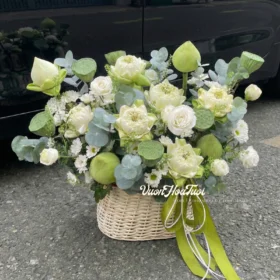 Giỏ Hoa Sen Tặng Sinh Nhật Mẹ