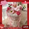 Set Quà Valentine Gấu Bông & Hoa Sáp Labu Hồng 10
