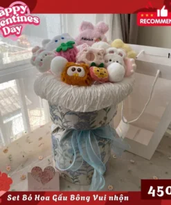 Set Quà Valentine Bó Hoa Gấu Bông Tình Không Phai