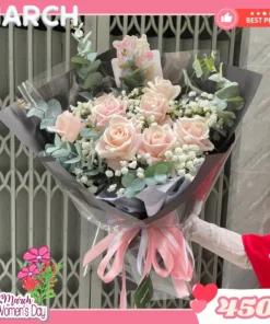 Hoa Bó Kem Dâu Baby Trắng