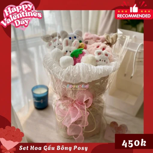 Set Quà Valentine Gấu Bông Posy