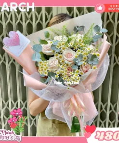 Bó hoa 8 tháng 3 Kem Dâu Tặng Phái Đẹp