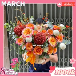 Giỏ Hoa Sang Trọng Lời thì thầm của hoa 8/3