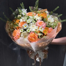 Bó hoa hồng Shimmer Hạnh Phúc, hoa tặng sếp nam, Vườn Hoa Tươi.