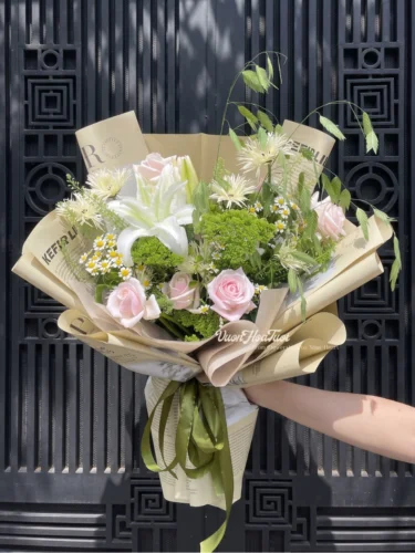Bí quyết chọn hoa chúc mừng sinh nhật chồng yêu Bó Hoa Lily White Garden Tình Yêu Vô Điều Kiện