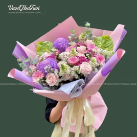 Hoa Bó Sinh Nhật Amethyst Aura