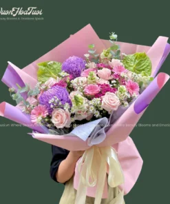 Hoa Bó Sinh Nhật Amethyst Aura