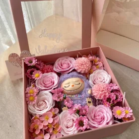 Set Quà Hoa Sáp Valentine x Lubaba Tím