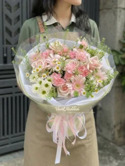 Mẫu bó hoa hồng yêu thương tặng sinh nhật kỷ niệm đẹp mắt