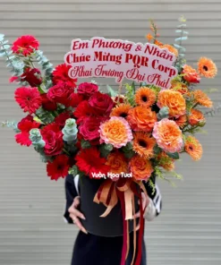 Lẵng Hoa Khai Trương Hồng Phát Thịnh Vượng