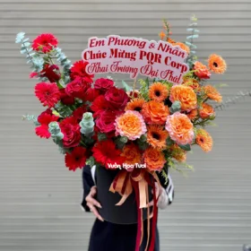 Lẵng Hoa Khai Trương Hồng Phát Thịnh Vượng