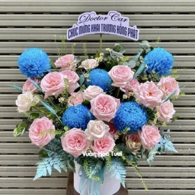 Lẵng Hoa Khai Trương Ohara BluePink