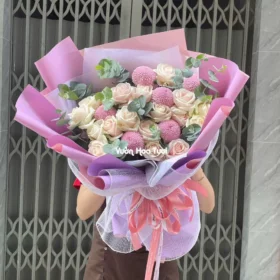 Bó Hoa Hồng Ping Pong Sinh Nhật Say Đắm