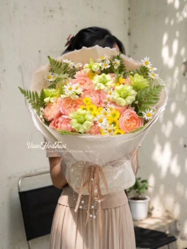 Bí quyết chọn hoa chúc mừng sinh nhật chồng yêu Bó Hoa Hồng Julibee Mây Gió Đáng Yêu