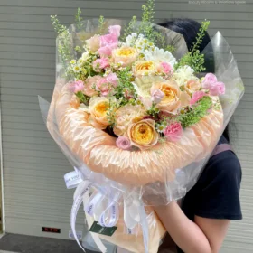 Bó Hoa Hồng Cam Tặng Sinh Nhật David Juliet