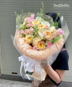 Bó Hoa Hồng Cam Tặng Sinh Nhật David Juliet