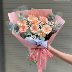 Bó Hoa Hồng Cẩm Chướng Pastel
