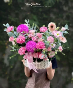 Giỏ Hoa Tươi Sinh Nhật Pastel Angel