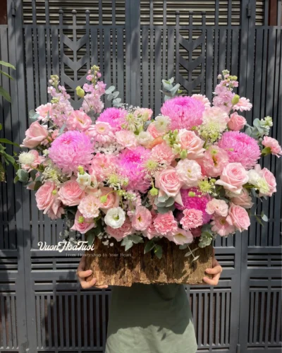 Lẵng Hoa Pastel Celestial Lẵng Hoa Pastel Celestial 2 Vườn Hoa Tươi