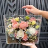 Hộp Hoa Tươi Mica Julibee White and Tana hộp hoa tươi mica