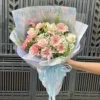 Bó Hoa Đồng Tiền Hồng Kem Dâu Baby Mẫu Bó Hoa Đồng Tiền Hồng Kem Dâu Baby