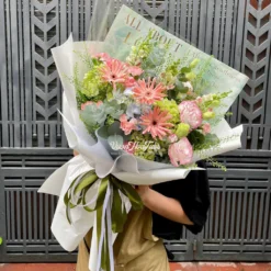 Bó Hoa Tặng Mẹ Phối Tú Cầu và các bông hoa đồng tiền xinh