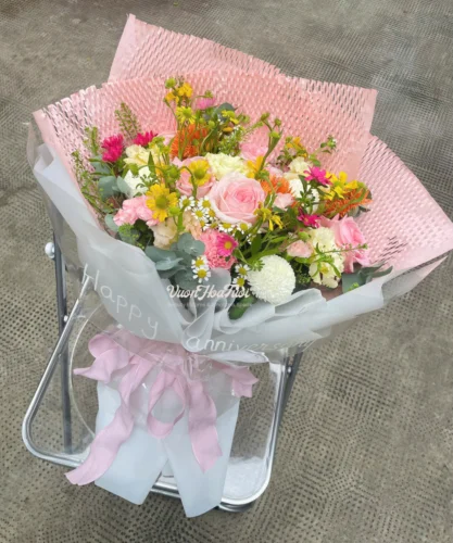 Bó Hoa Tặng Sinh Nhật Nữ Dịu Dàng Bó Hoa Tặng Sinh Nhật Tặng Nữ Dịu Dàng dành cho các nàng yêu màu sắc trung tính